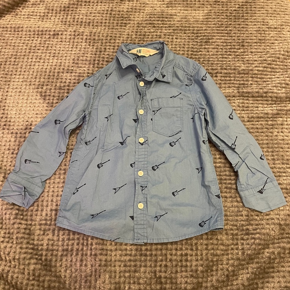 H&M Long Sleeves Button Down Shirt 1 1/2 - 2 Y
